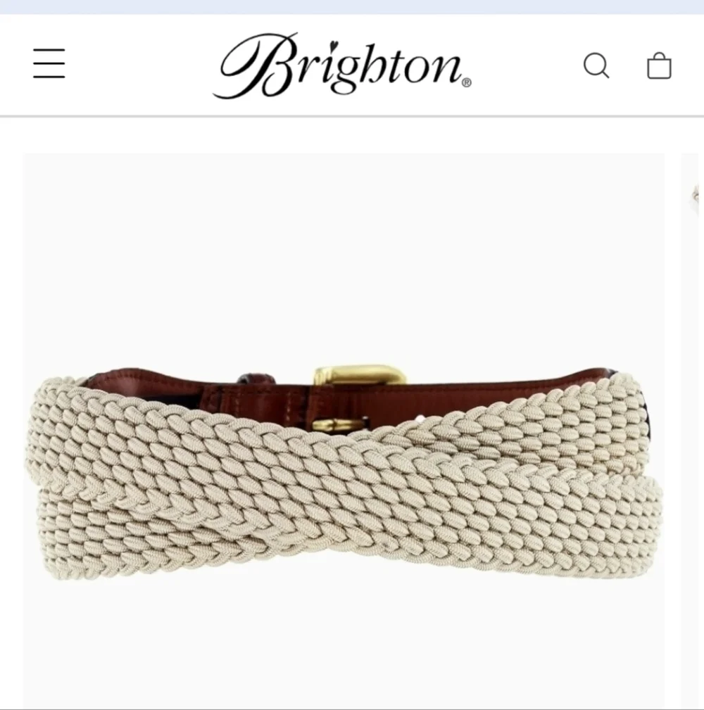 Brighton Elastic Cord w/ Croco Belt croco-embossed leather In Beige Size 34